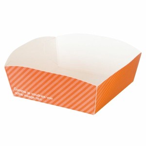 ヘッズ 食品対応トレー カフェオレケーキトレイ オレンジ(100枚)