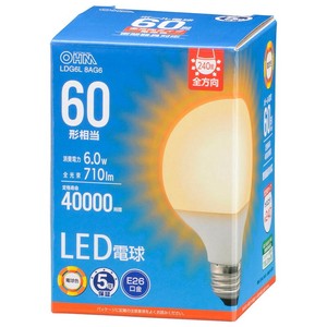 LED電球ボール電球形E26 60形相当 G80電球色