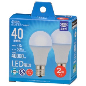 LED電球小形E17 40形相当 昼光色 2個入
