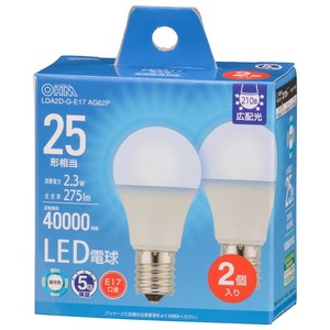LED電球小形E17 25形相当 昼光色 2個入
