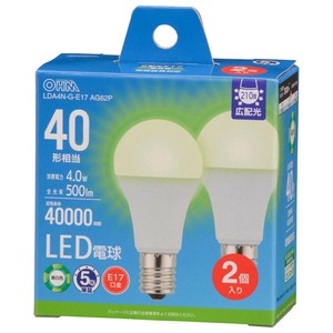 LED電球小形E17 40形相当 昼白色 2個入