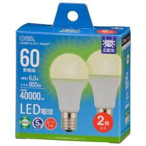 LED電球小形E17 60形相当 昼白色 2個入