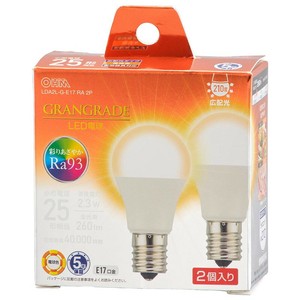 LED電球小形E17 25形相当 電球色 2個入