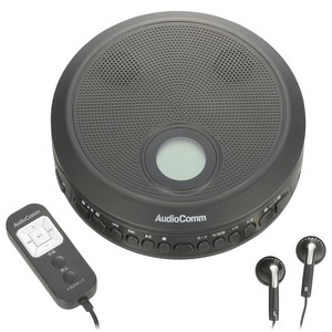 AudioCommスピーカー内蔵ポータブルCDプレーヤー ブラック