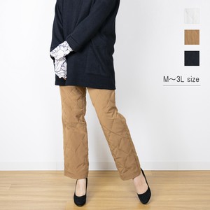 総キルティングダウンパンツ　股下63cm・68cm　M〜3L あったか　ストレート