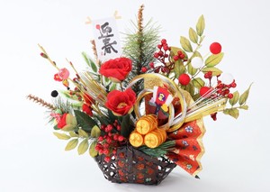 お正月【受注生産品】Japanese traditional New Year style for 2024  招福　かご飾り