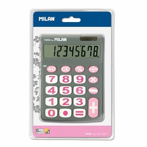 【人気】MILAN 8桁 電卓 ビッグキー 151708【グレー】（スペイン・輸入・文房具）