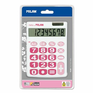 【人気】MILAN 8桁 電卓 ビッグキー 151708【ホワイト】（スペイン・輸入・文房具）