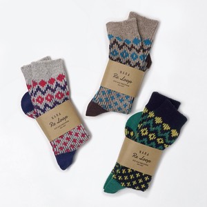 Crew Socks Jacquard Cotton Made in Japan