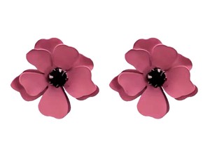 Pierced Earrings Resin Post Design Pink