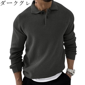 Polo Shirt Plain Color Long Sleeves Autumn/Winter