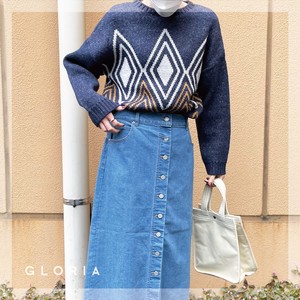 Sweater/Knitwear Pullover Diamond-Patterned