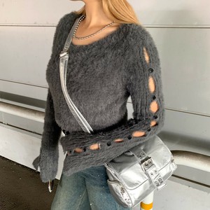 Sweater/Knitwear Short Pullover Shaggy Mohair Feather [2023 NEW]