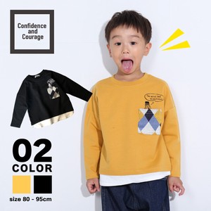Kids' 3/4 Sleeve T-shirt Jacquard Pocket