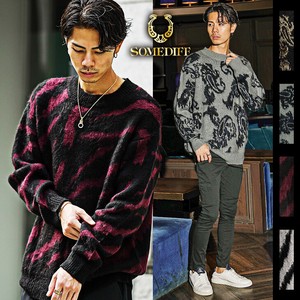 Sweater/Knitwear Crew Neck Knitted Mohair Touch