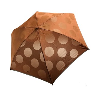 綿×ポリエステル オパール加工 ビッグドット 3段丸ミニ 折りたたみ傘 晴雨兼用 UVカット