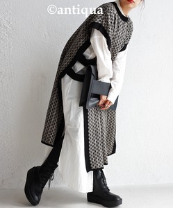 Antiqua Vest/Gilet Jacquard Vest Long Ladies' Sweater Vest Popular Seller
