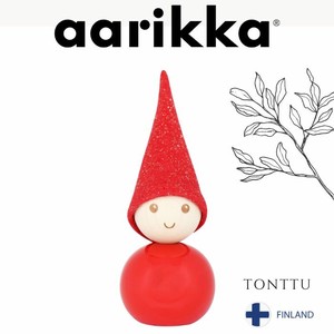 aarikka とんがり赤帽子の妖精 TONTTU 【グリッター】9cm（フィンランド・輸入・北欧 インテリア 雑貨）