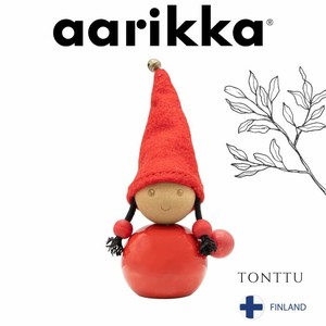 aarikka とんがり赤帽子の妖精 TONTTU 【ジングルベル】9cm（フィンランド・輸入・北欧 インテリア 雑貨）