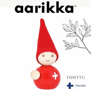 aarikka とんがり赤帽子妖精 TONTTU 【ファーストエイド】9cm（フィンランド・輸入・北欧 インテリア雑貨）