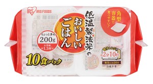 【アイリスオーヤマ　食品　パックご飯】　低温製法米のおいしいごはん　国産米100％　200g×10パック