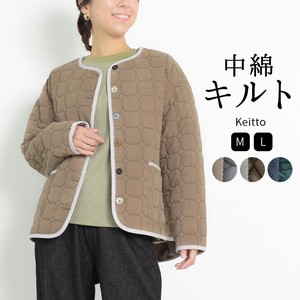 Jacket Peach-Skin Fabric Cotton Batting Quilted Outerwear Ladies