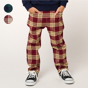 Kids' Full-Length Pant Twill Stretch Plaid Brushed Lining M Straight