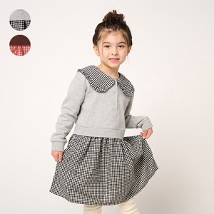 Kids' Casual Dress One-piece Dress Switching Checkered