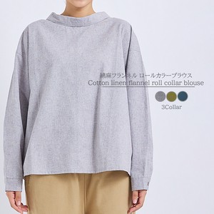 Button Shirt/Blouse Cotton Linen Collar Blouse