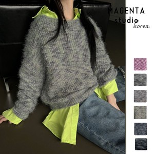 Sweater/Knitwear Knitted Shaggy Tops MIX