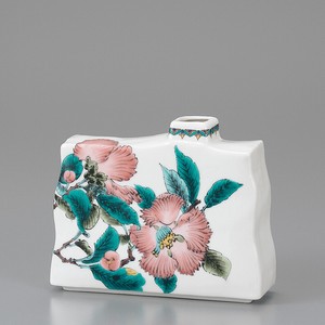Kutani ware Flower Vase Sasanqua
