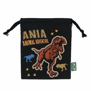 【巾着袋】アニア アニマルアドベンチャー キャラクター巾着 S クロ 恐竜