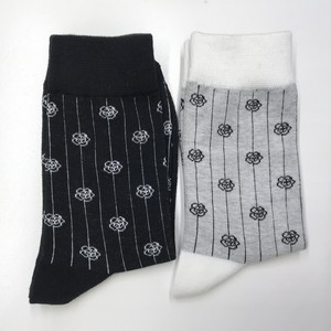 Crew Socks Design Stripe Socks Flowers Ladies'