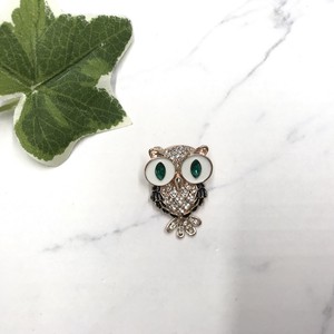 Brooch Owl Rhinestone