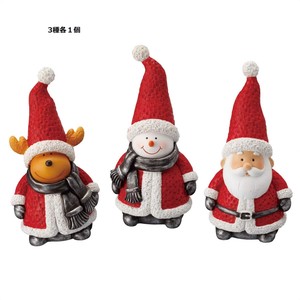 クリスマスキャラクターオブジェ25cm　3個  スノーマン／トナカイ／サンタ