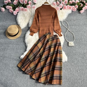 Skirt Suit Knitted Long Sleeves