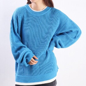Sweater/Knitwear Oversized Crew Neck Layered