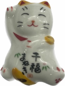 陶器　猫　箸置き　026　千福まねき