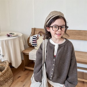 Kids' Sweater/Knitwear Knitted Plain Color Cardigan Sweater Spring Kids