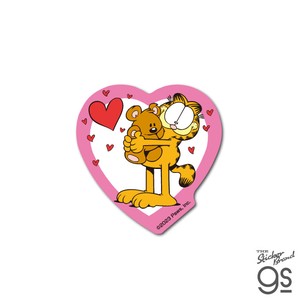 ガーフィールド ダイカットミニステッカー ハート02 アメリカ アニメ Garfield 猫 GF038