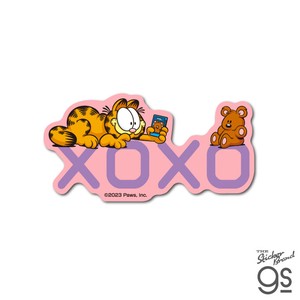 ガーフィールド ダイカットミニステッカー XOXO キャラクター アメリカ アニメ Garfield 猫 GF040