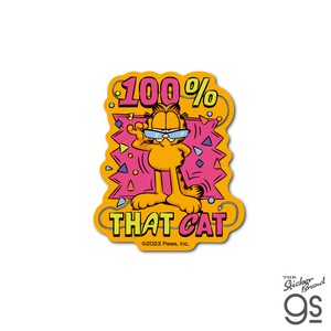 ガーフィールド ダイカットミニステッカー 100% THAT CAT アメリカ アニメ Garfield 猫 GF042