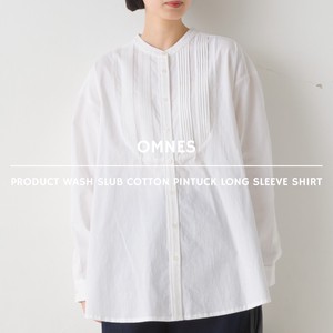 Button Shirt/Blouse Pintucked Cotton