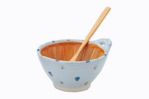 点紋　ヘラ付納豆鉢（大）【日本製  瀬戸焼  陶器】