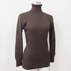 Sweater/Knitwear Knitted Plain Color Rayon Rib Turtle Neck Made in Japan