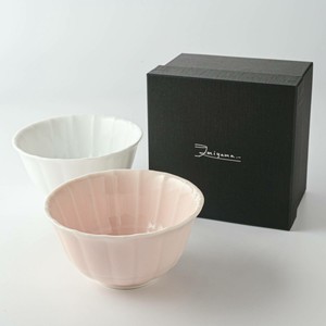 Mino ware Rice Bowl White Peach Miyama Made in Japan