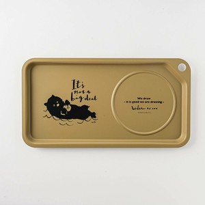 Tray Brown Sea Otter Sea Western Tableware Made in Japan
