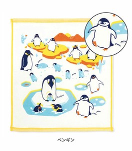 【日本製】【ペンギン】 かわいい動物柄 海の生き物柄 ガーゼ ハンカチタオル Zootto