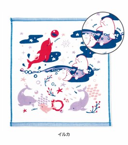 毛巾手帕 可爱 纱布 海豚 日本制造