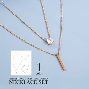 Gold Chain Necklace Set Rhinestone Ladies